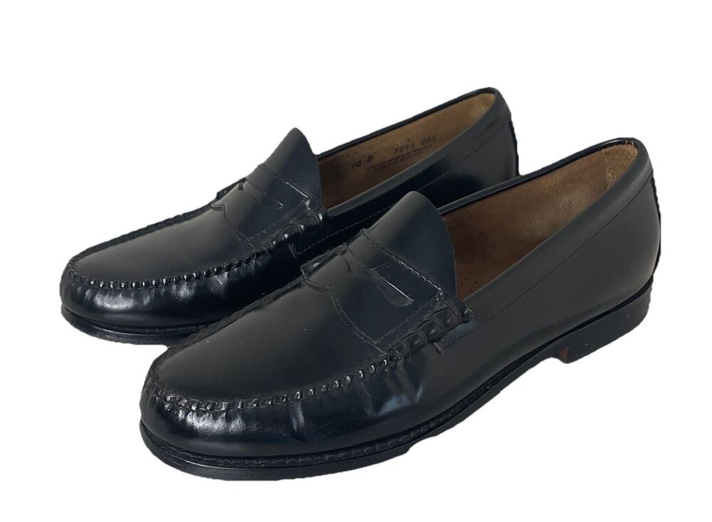 G.H. Bass & Co Black Leather Penny Loafers Men’s 10 D Weejuns Dress Shoes Preppy